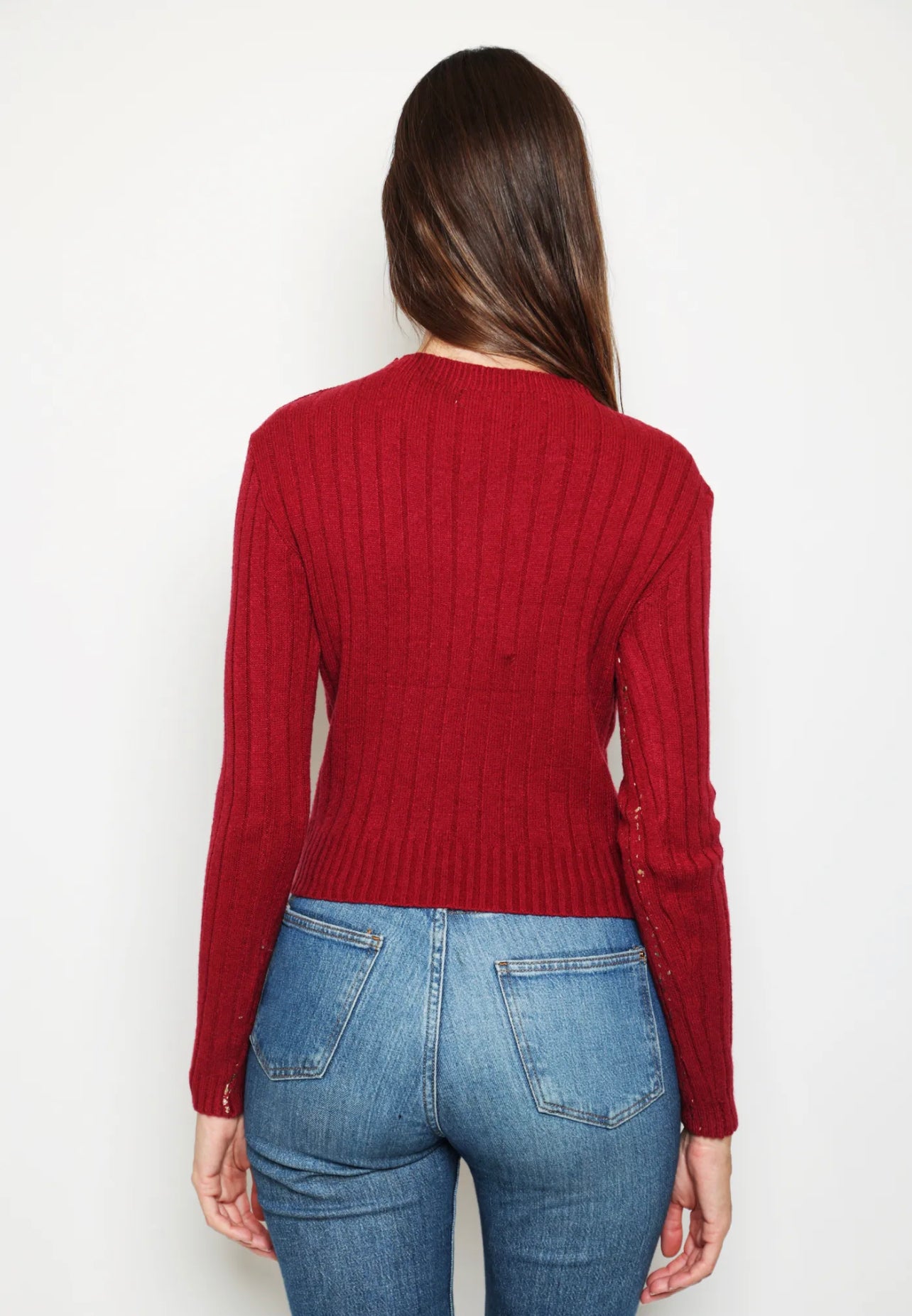 Pullover col rond haut tout pailleté