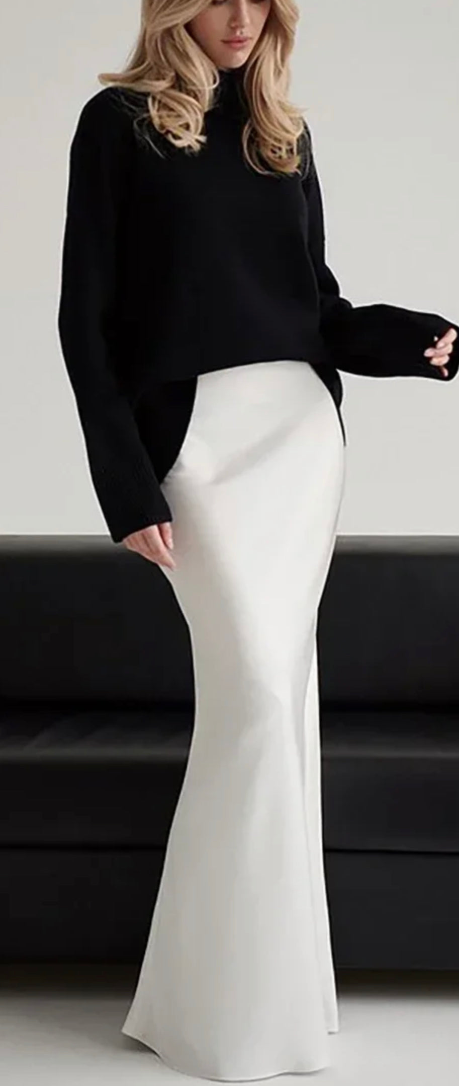 Jupe satinée blanche